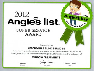 Angies List 2012 Award